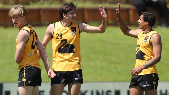 The Bombers’ likely draft hand could bring them within striking distance of WA gun Logan McDonald, middle. Picture: Paul Kane/AFL Photos/