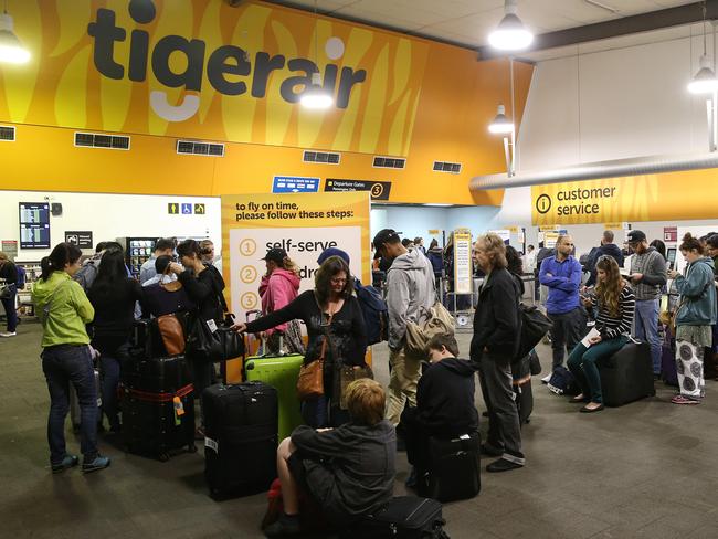 Booming market ... Passengers at the Tiger Terminal at Melbourne Airport. Picture: Ian Currie