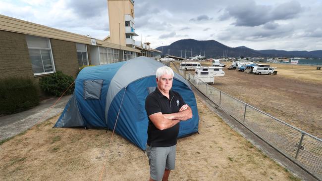 Royal Agricultural Society of Tasmania chief Scott Gadd at the Hobart Showground, where people have been setting up camp after failing to find rental accommodation.   Picture: NIKKI DAVIS-JONES