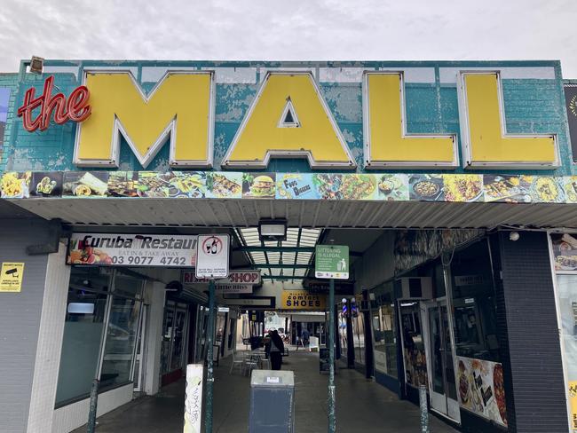 The entrance to Bell Street Mall in Heidelberg West. Picture: Odessa Blain.