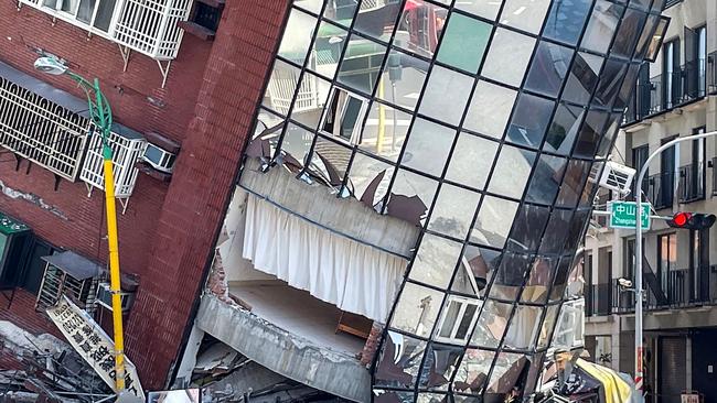 A damaged building in Hualien, near the epicentre of the quake. Picture: AFP