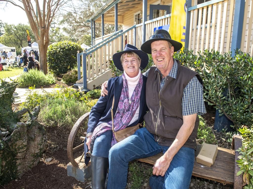 Margaret and Peter Manteufel found the best seat at the Hampton food festival. Sunday, June 26, 2022. Picture: Nev Madsen.