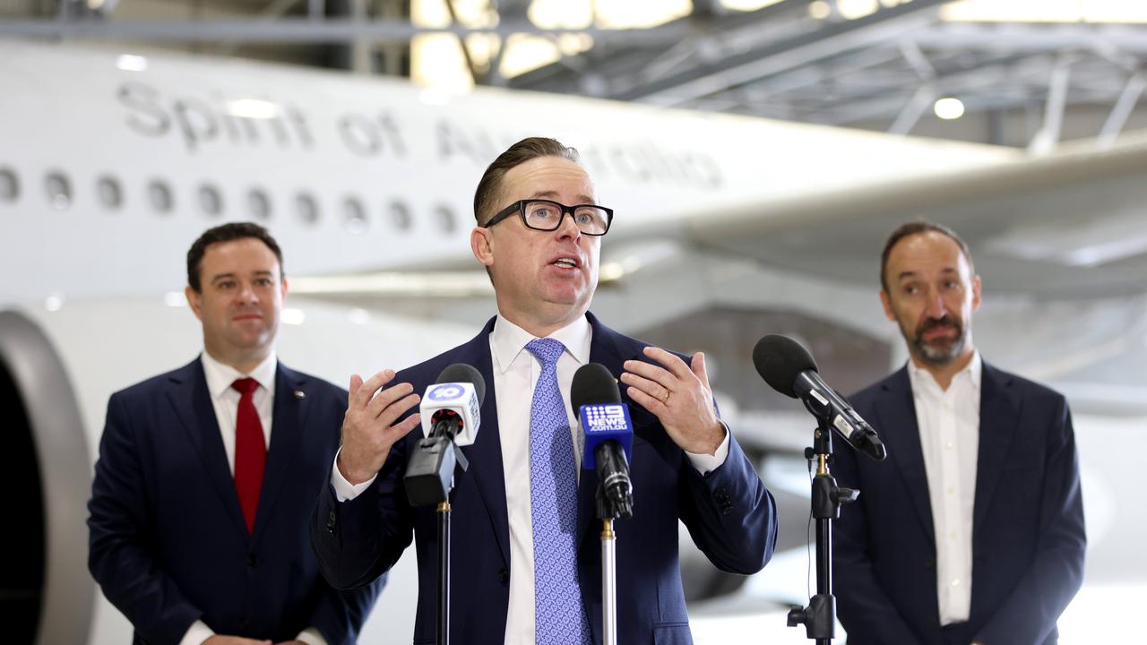 Qantas chief executive Alan Joyce says planes are the safest form of transport due to air filtration techniques. Picture: NCA NewsWire / Damian Shaw
