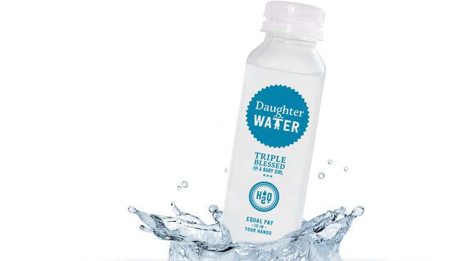 Disparity ... bottles of ‘Daughter Water’ will be sent to chief executives across the nation.