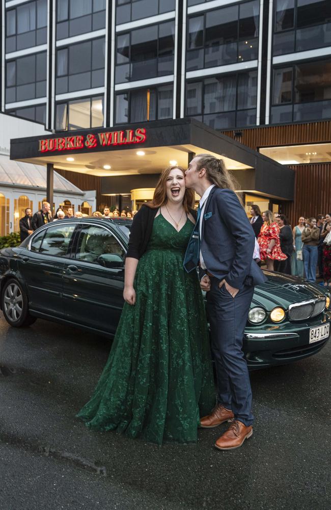 Graduate Isabella Kearney with partner Jetson at Toowoomba Flexi School formal at Burke and Wills Hotel, Thursday, October 10, 2024. Picture: Kevin Farmer