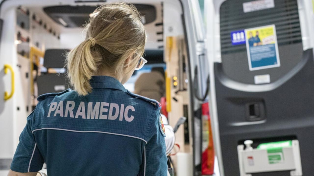 QAS paramedics are treating one patient after a two-vehicle crash in Warwick. Picture: Mary-Ann Shapcott