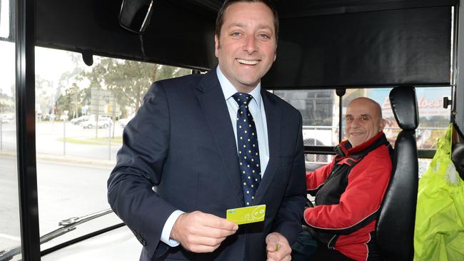 Bulleen state Liberal MP Matthew Guy is an avid bus user. Picture: Lawrence Pinder