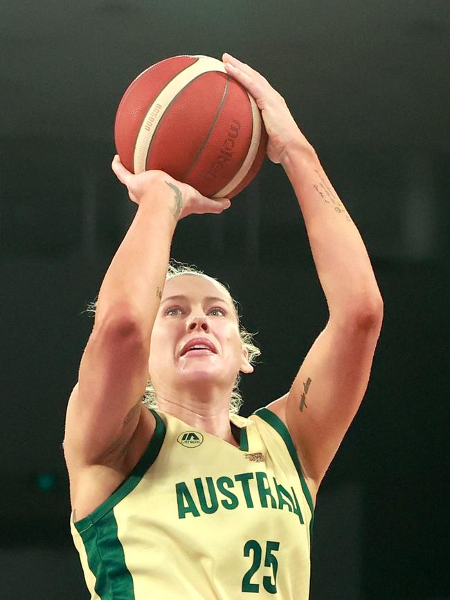 Lauren Jackson’s radar was slightly off but she has thrived in the Australian camp. Picture: Kelly Defina/Getty Images