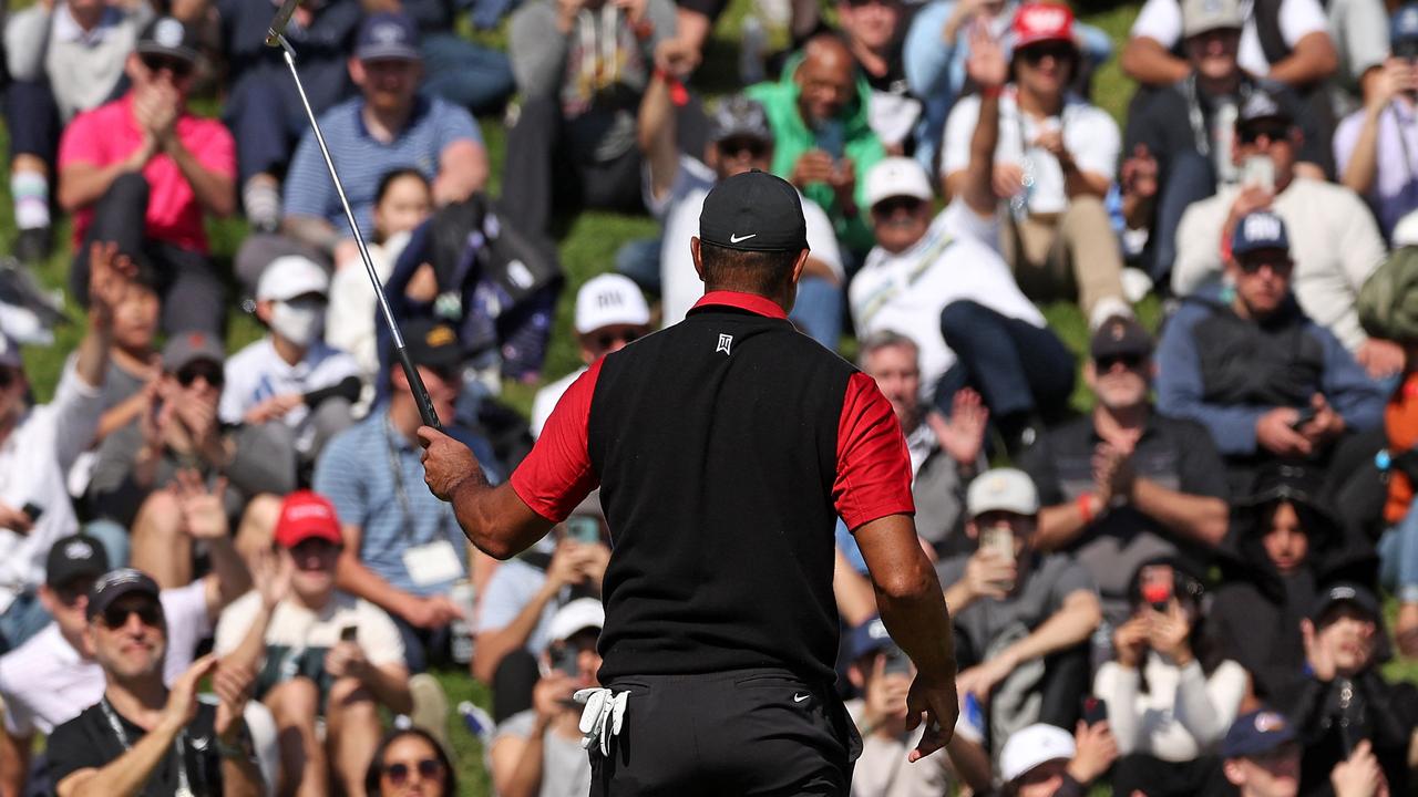 Tiger Woods during the final round of the The Genesis Invitational at Riviera Country Club. Picture: Getty Images