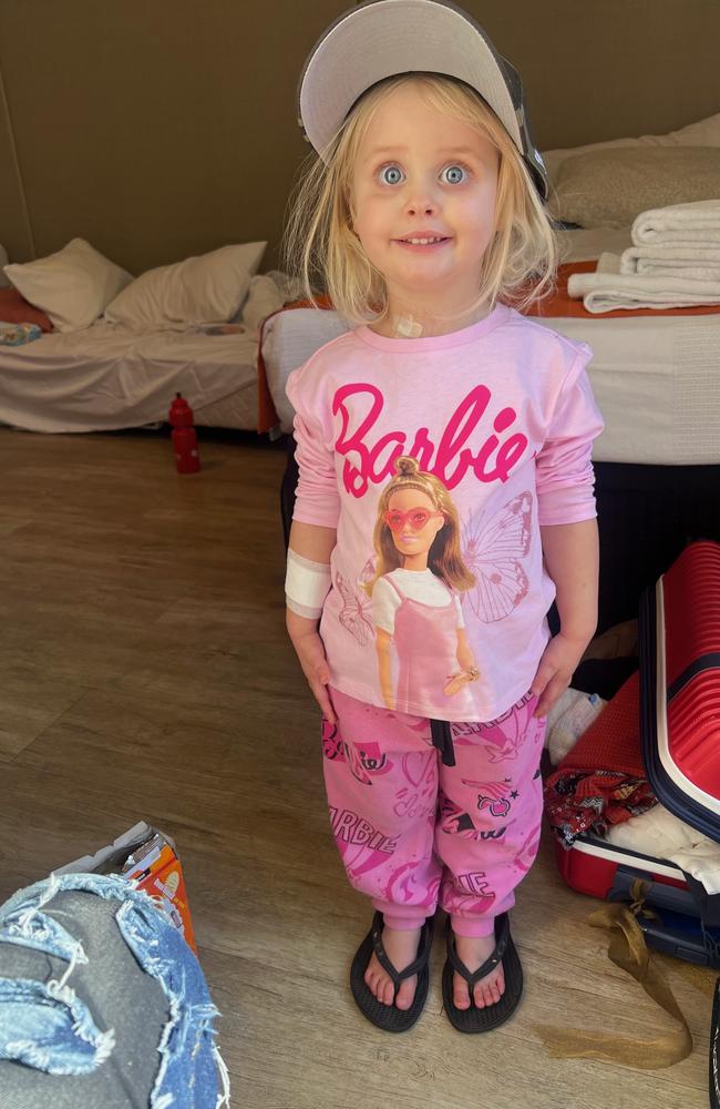 Annabelle’s hometown has been raising money to support her treatment. Picture: Supplied/Brendan Horne