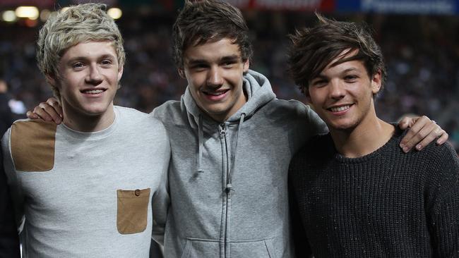 Niall Horan, Liam Payne and Louis Tomlinson. Picture: Hannah Peters/Getty