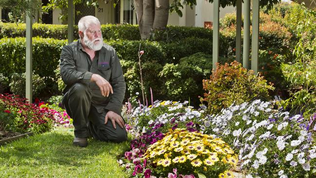 Glenvale Villas gardener Stewart Dorman with his entry into the 2018 Chronicle Garden Competition.