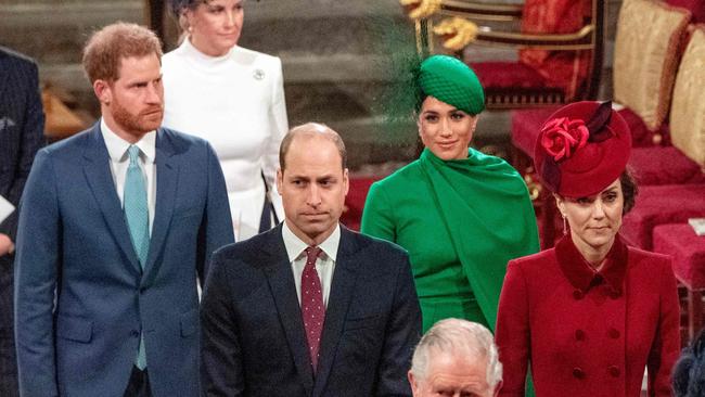 The royals depart Westminster Abbey after attending the annual Commonwealth Service in London on March 9, 2020. Picture: Phil Harris/AFP