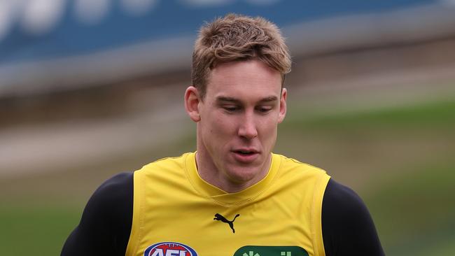 Richmond spearhead Tom Lynch has been back in full training for a week as he hopes to play in the Tigers’ final two games. Picture: Robert Cianflone / Getty Images