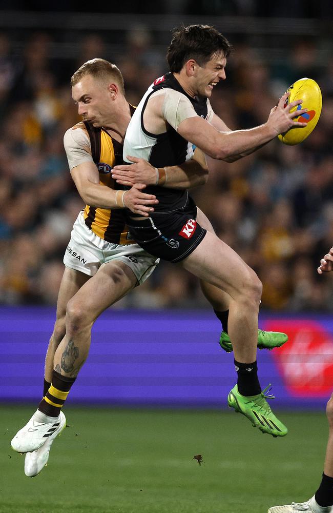 And then standing up the following week in the win over Hawthorn. Picture: Michael Klein