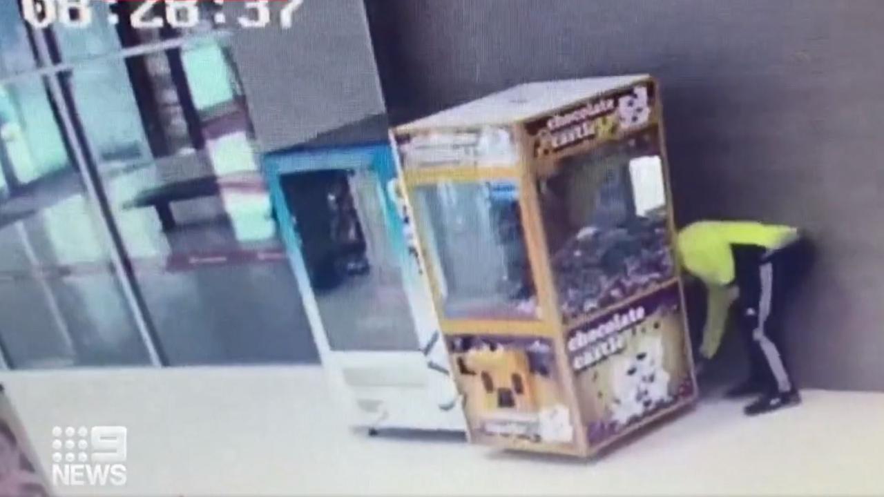 A 45-year-old man was arrested after attempting to steal a skills testing machine at Parabanks Shopping Centre. Picture: Nine News