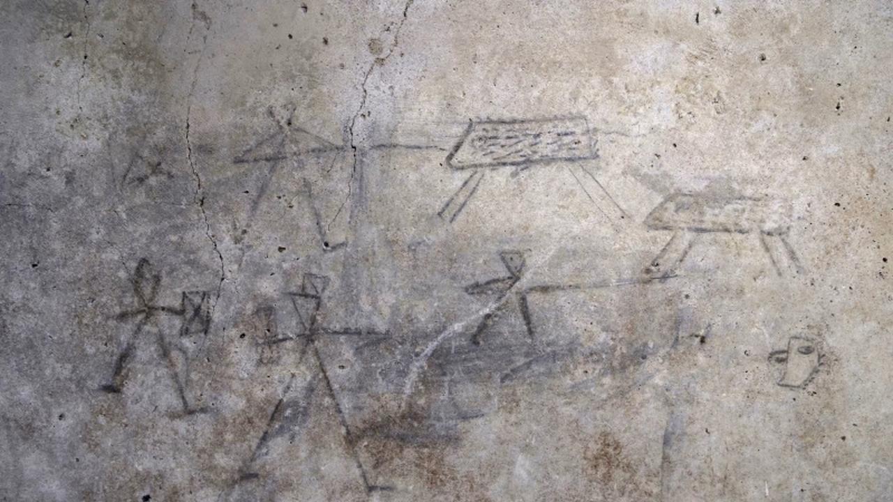 Traumatised or troublemakers? Archaeologists say childish graffiti reveals they were exposed to the violence of gladiator sports. Picture: Archaeological Park of Pompeii