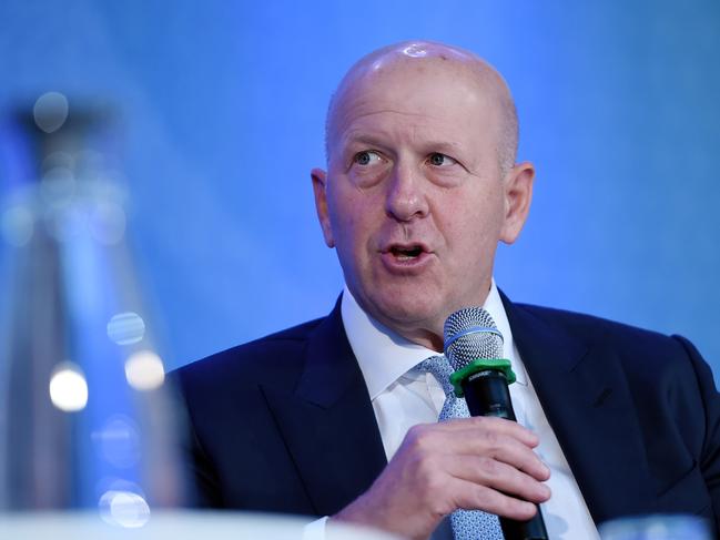 (FILES) In this file photo Goldman Sachs CEO David Michael Solomon speaks during a discussion on "Women Entrepreneurs Through Finance and Markets" at the World Bank on October 18, 2019 in Washington, DC. - Goldman Sachs said January 19, 2021 the firm's fourth-quarter profits more than doubled on a strong performance across operations and lower costs. Goldman profits soared to $4.4 billion in the final quarter of the year, a 153 percent increase compared with the year-ago level, again underscoring the investment bank's might at a time when other sectors have been devastated by the coronavirus pandemic. (Photo by Olivier Douliery / AFP)