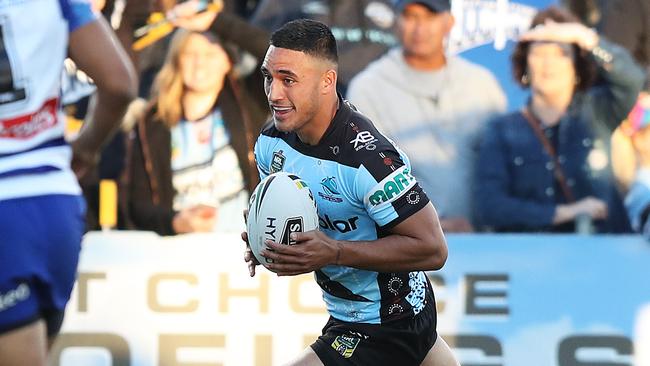 After a slow start to the season, Valentine Holmes has started to hit form for the Sharks. Picture: Brett Costello