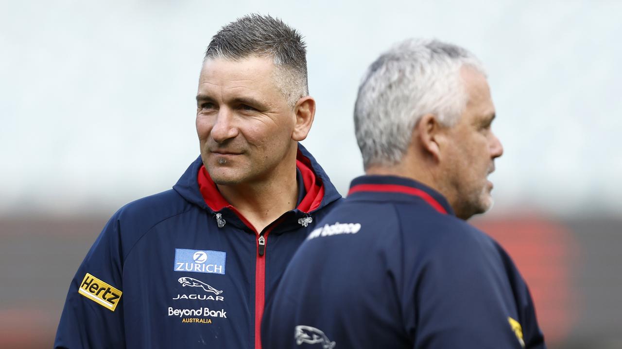 Yze was on the coaching staff for Melbourne’s 2021 flag. (Photo by Darrian Traynor/AFL Photos/Getty Images)