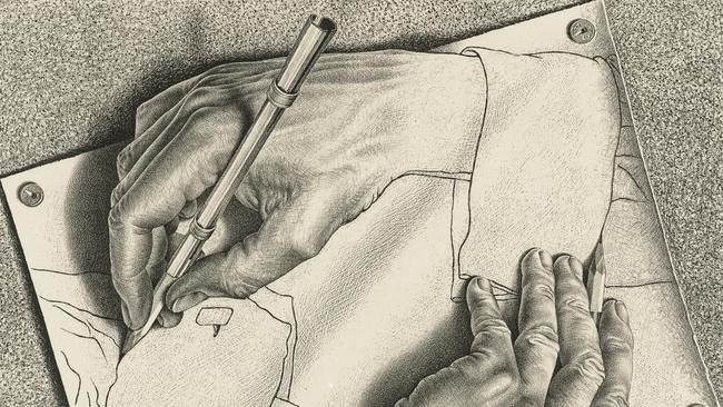 Drawing hands (January 1948) by M. C. Escher (1898–1972 ) Courtesy of Escher Collection, Gemeentemuseum Den Haag, The Hague, the Netherlands© The M. C. Escher Company, the Netherlands. All rights reserved