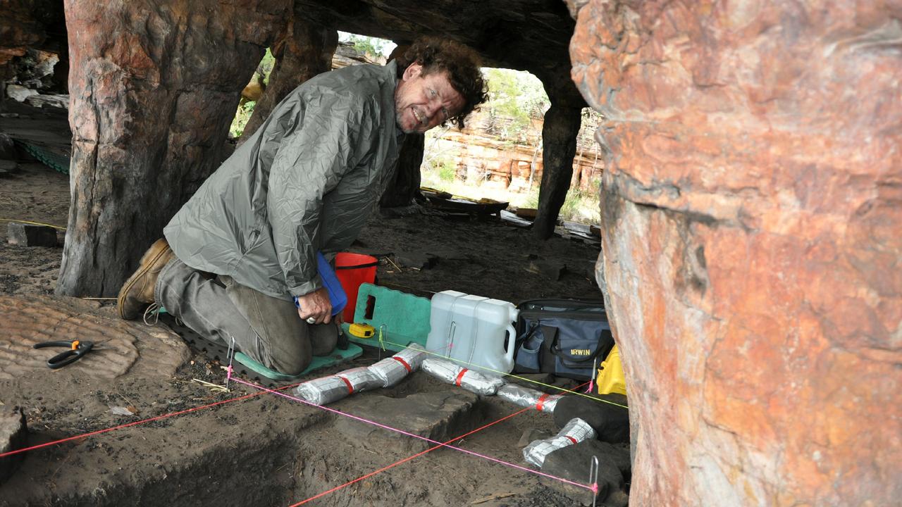 Professor Bryce Barker at the dig in a remote site in Arnhem Land, Northern Territory.