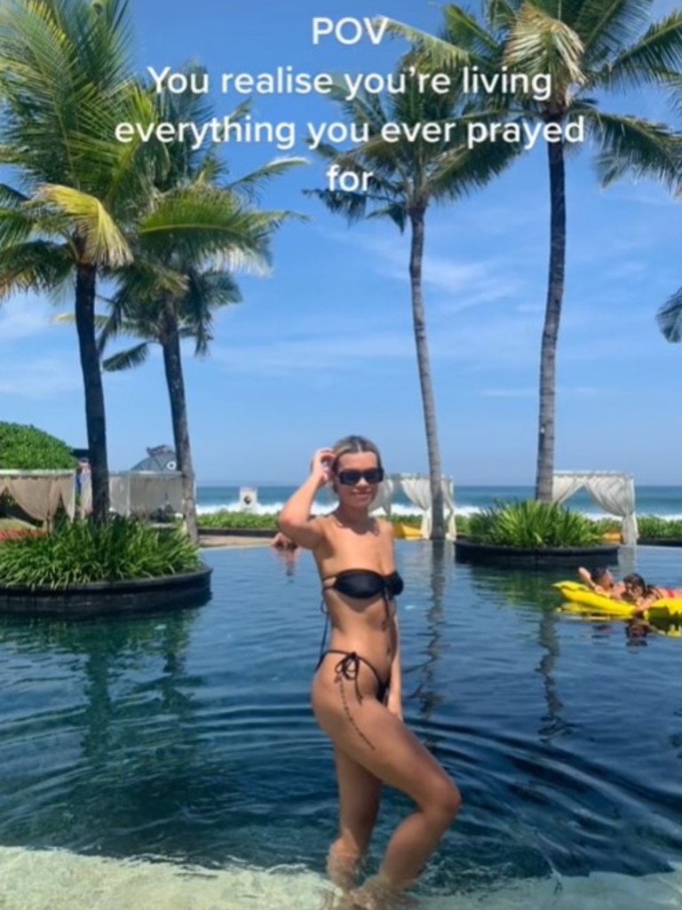 In a TikTok post, she had told followers she was “living everything she ever prayed for” Picture: TikTok.