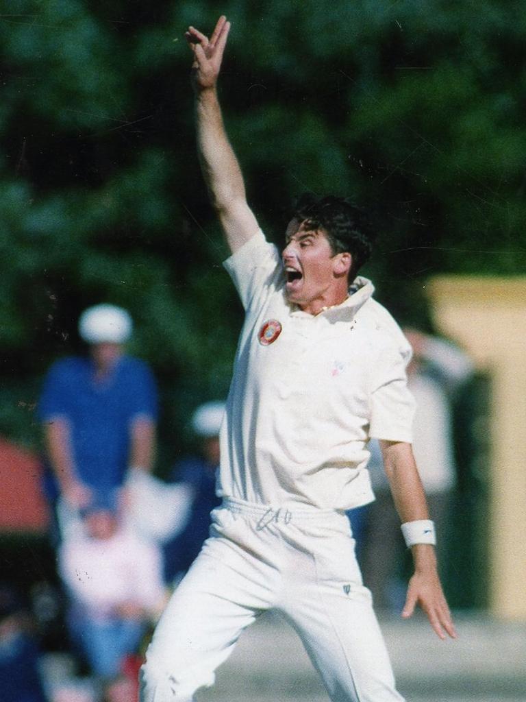 Robertson appeals for a wicket during a Shield match in 1994.