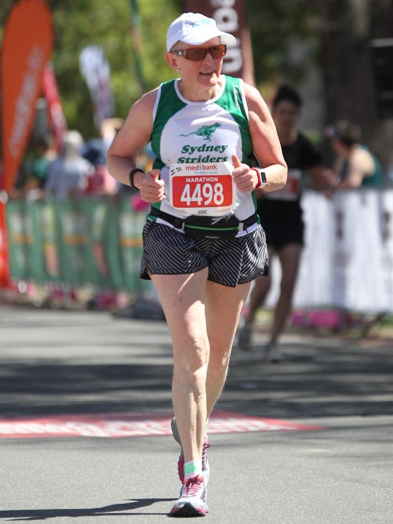 Anne Boyd during the Melbourne Marathon in 2014.