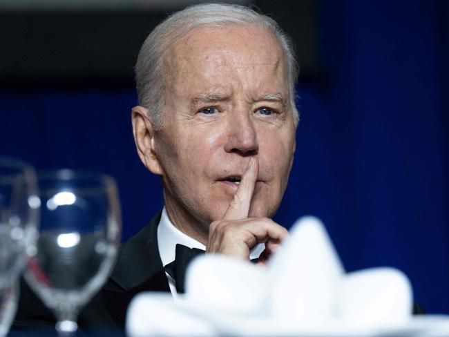 US President Joe Biden attends the White House Correspondents' Association dinner at the Washington Hilton in Washington, DC, April 29, 2023. (Photo by SAUL LOEB / AFP)