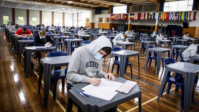 Some VCE students fear they may catch the virus and be unable to sit exams. Picture: Nicole Cleary