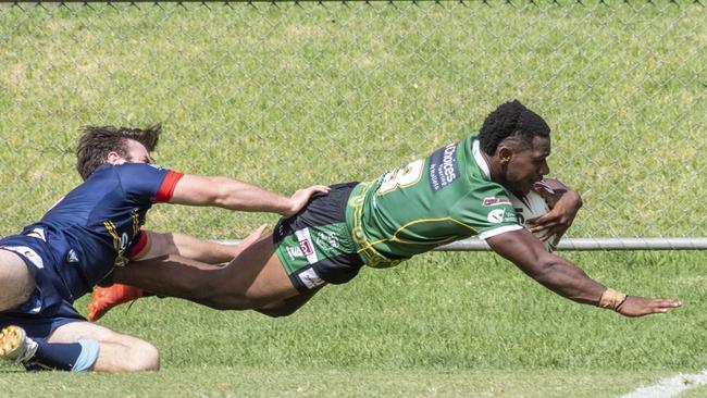 IPswich’s Alton Naiyep scoring for Jets. Picture: Nev Madsen.