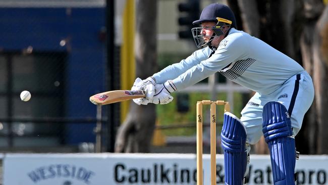 St Frances de Sales’ Luke Smith reaches for a ball. Picture: Andy Brownbill