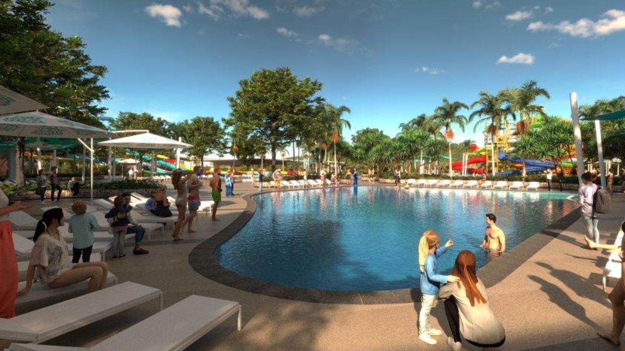 Renders of the first stage of a water park, resort and tourist attraction at Glenview have been released.