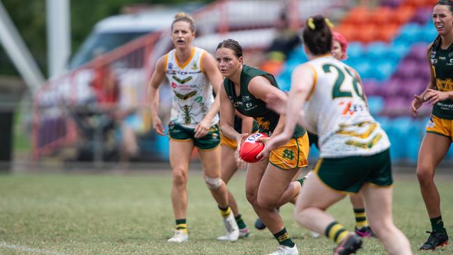 Danielle Ponter in the PINT vs St Mary's 2023-24 NTFL women's major semifinal. Picture: Pema Tamang Pakhrin