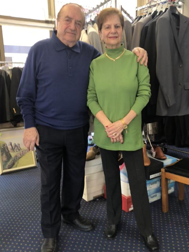 Stefano Leface and his wife Caterina, on Tuesday. Picture: Jim O’Rourke