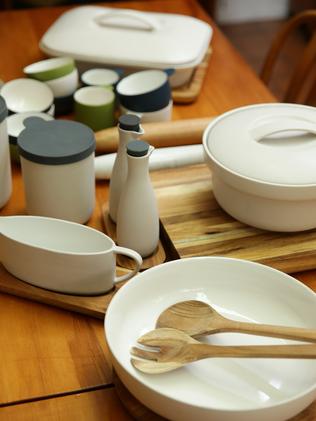 Some of Margaret Fulton’s cookware range. Picture: Bob Barker