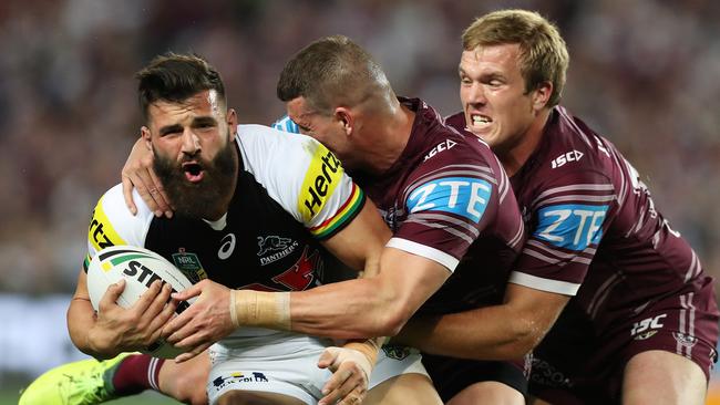 <a capiid="ca1688ed2e3ab9da247b3deb6097e4de" class="capi-video">Mansour commits future</a>                     Penrith's Josh Mansour is tackled during the Manly v Penrith Elimination Final at Allianz Stadium, Sydney. Picture: Brett Costello