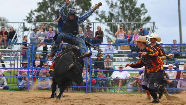 Gympie Bull n Bronc - Under 18 Junior Bull Ride, Lleyton Browne.  Picture: Shane Zahner