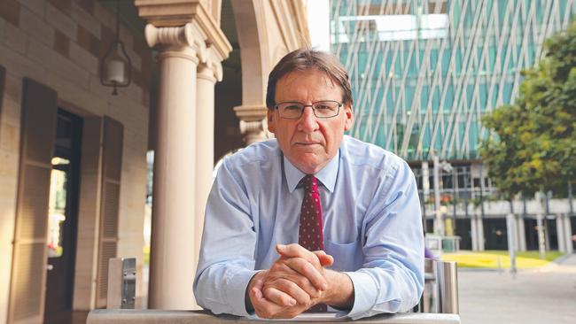 Professor Peter Coaldrake at QUT’s Garden Point campus in Brisbane CBD.