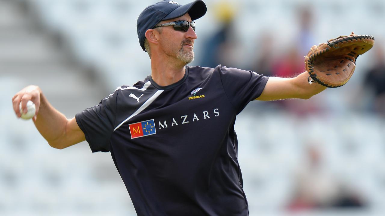 NOTTINGHAM, ENGLAND - MAY 22: Jason Gillespie coach of Yorkshire Vikings during the NatWest T20 Blast at Trent Bridge on May 22, 2015 in Nottingham, England. (Photo by Tony Marshall/Getty Images)