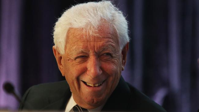 Westfield boss Frank Lowy ... surgery became necessary after complications set in from his podium fall at the A League Grand Final in May.