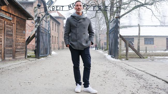 Alex Ryvchin at Auschwitz on Thursday. Picture: Jacquelin Magnay