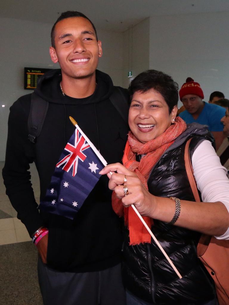 Kyrgios had a message for his mum back home.
