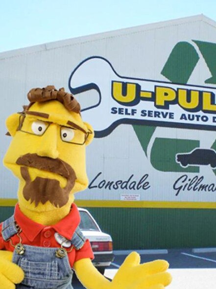 U-Pull-It uses this promotional character in online advertising.