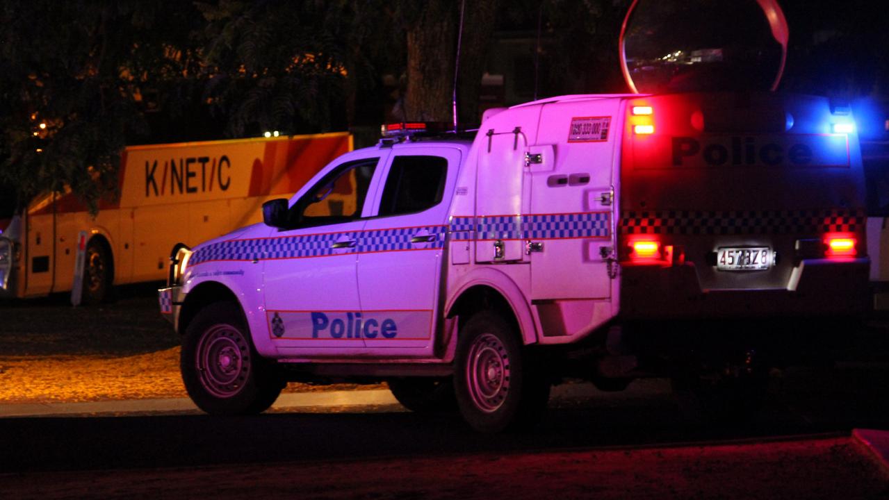 Emergency services at the scene along Bacon St in Moranbah. Picture: Andrew Kacimaiwai