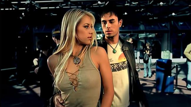 The pair met on the set of Iglesias’s music video for Escape. Picture: YouTube.