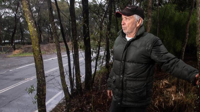 Bert Dunsford was one of the first members of the public on the scene as his property backs onto the area where the crash occurred. Picture: James Gourley/The Daily Telegraph