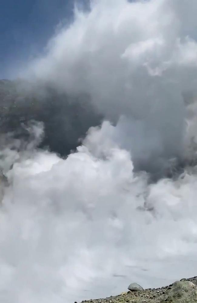 The White Island volcano erupting for first time since 2001. Picture: Michael Schade