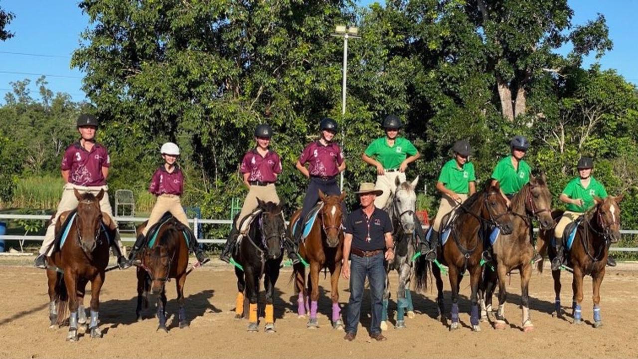 Local Horseball players taking on the Australian team. Cameron Hird, Mila Parkinson, Brooke Mizzi, Lillian Kelley, Francisco Campeao, Erin Stirling (NSW), Katie Maund (Whitsundays), Hayley Schatkowski (Mackay), Charlotte Adams (Whitsundays). Picture: Supplied.